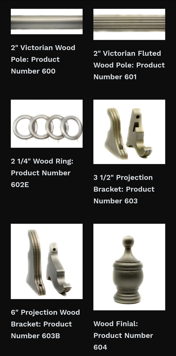 Wood Curtain Rods 50mm (2") The Drapery King Toronto