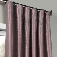 Faux Dupioni Silk Curtain Vintage Textured for Room Decor 50 X 120 (1 Panel) Smokey Plum