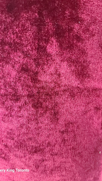 54" Wide Fabric Crushed Velvet Color Cranberry