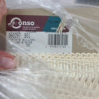 Conso Ivory, Natural 6" bullion fringe trim
