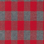 Buffalo Checks Red / Grey Pattern Tartan 100% cotton 15 Mtr pc