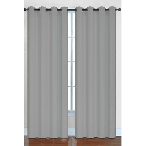 Blackout Curtains 52 X 96 Inch Long Set of 2 Panels Light Grey / Silve