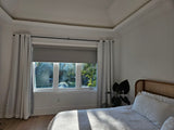 White Linen Look Drapery Panels 75W x 96L Grommet, Room Darkening