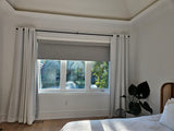 White Linen Look Drapery Panels 75W x 96L Grommet, Room Darkening