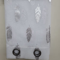 Sheer Feather Silver, Grommet Drapery Panels 54 x 96 ( Set of 2 )