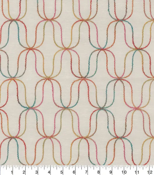 Acoustic Embroidery CL Retro Drapery Upholstery Fabric by PK Lifestyles and Novogratz