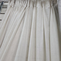 Pinch Pleat Pleated Sheer Panels 150W X 95" long Natural Flax Linen Look (Set of 2 )