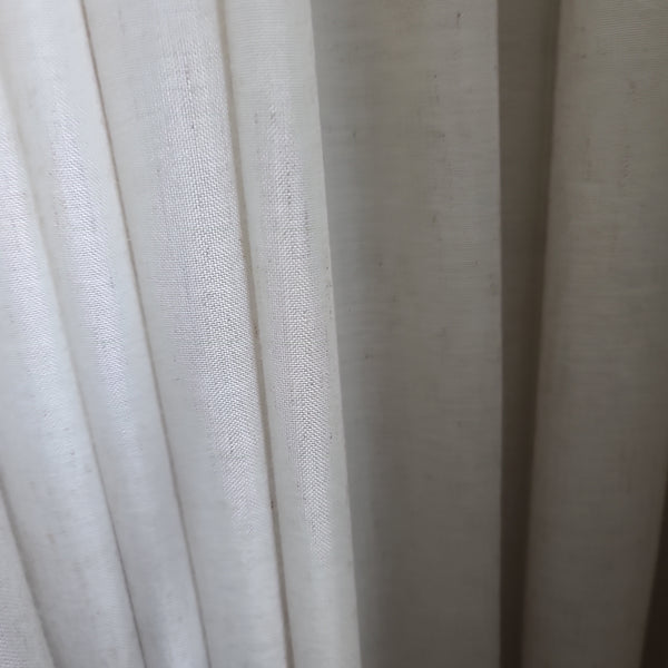 Pinch Pleat Pleated Sheer Panels 150W X 95" long Natural Flax Linen Look (Set of 2 )