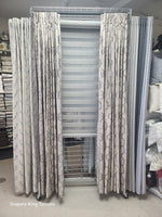 140 X 95 In (set ) Linen Text Box Pleated Curtain