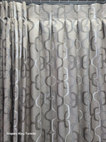 140 X 95 In (set ) Linen Text Box Pleated Curtain