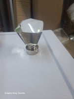 Princess Cut Diamond Crystal Finial 1-3/8"(35mm) Brushed Nickel (Set of 2) (ON LINE SALE)