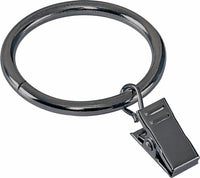 Rings With Clip For 1 3/8" (35mm) Diameter Curtain Rod Matte Black (10 pak)