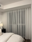 Ceiling Mount, Warm White Sheer Curtain, 3-in-1 Hanging (Wave, Ripple Fold, Back Tab), (Set of 2)