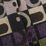 Brown/Purple Geometric Chenille Jacquard Home Decorating Fabric, Fabric by The Yard