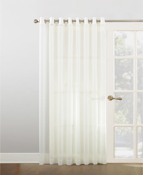 Grommet top Sheer Frost Voile Window Treatment Collection 52 x 95" long 2 panel set Ivory