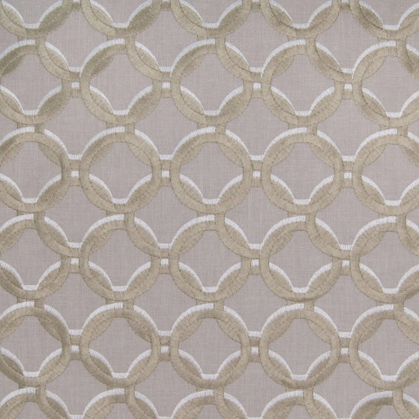 Oyster Neutral Geometric Embroidery Drapery and Upholstery Fabric by the Yard G8072 Oyster