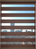 Mocha Zebra Cordless Blind Privacy ( 55"W X 84 inch Extra Long ), Drapery King Toronto 647-219-1714 Text