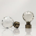 Dynasty Crystal Finial 1-3/8"(35mm)  old gold, antique brass (Set of 2)