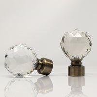 Dynasty Crystal Finial 1-1/8"(28mm) antique brass (Pair) old gold
