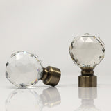 Dynasty Crystal Finial 1-1/8"(28mm) antique brass (Pair) old gold