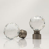 Dynasty Crystal Finial 1-1/8"(28mm) antique brass (Pair) old gold