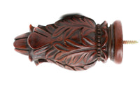 Decorative wooden finial with intricate carvings Wood Curtain Rod, Drapery King Toronto