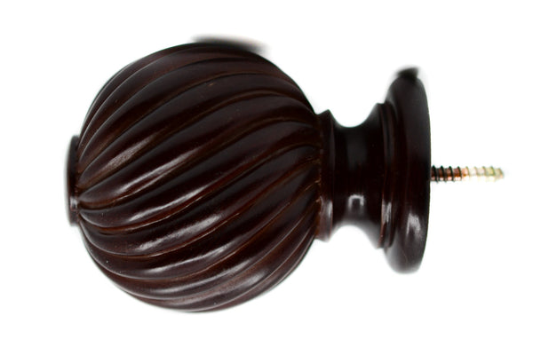 Twisted Ball Resin Finial 1 3/4" Wood Mahogany