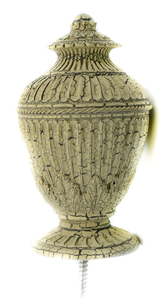 Octavia Finial, For Wood Curtain Rods Alabaster Crackel (Set of 2)