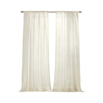 Carol Sheer Voile Single Curtain Panel, 200" x 107" Ivory ( Set of 2 Panels)