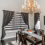 Faux Silk Lined Curtains 52 X 96 Inch Long Set of 2 Panels Privacy Bedroom Curtains / Drapes, Grommet Light Blocking Window Curtains