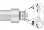 Adjustable Drapery Rod Set 48 to 84 Inches with Crystal Finial Finials 1 1/8-Inch Diameter 28mm