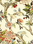 Waverly Mudan Persimmon Floral Aviary, Drapery King Toronto, Pindler & Pindler Treeblossom Antique Fabric, P6149-ANTIQUE