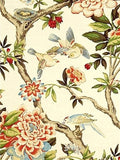 Waverly Mudan Persimmon Floral Aviary, Drapery King Toronto, Pindler & Pindler Treeblossom Antique Fabric, P6149-ANTIQUE