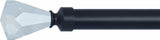 Diamond Crystal Finials for 1 3/8" Curtain Rod - Black (SET of 2)