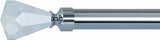 Diamond Crystal Finials for 1 3/8" Curtain Rod - Black (SET of 2)