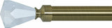Diamond Crystal Finials for 1 3/8" Curtain Rod - Black (SET of 2)