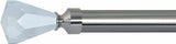 Diamond Crystal Finials for 1 3/8" Curtain Rod - Black (SET of 2)