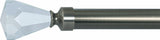 Diamond Crystal Finials for 1 3/8" Curtain Rod - Black (SET of 2)