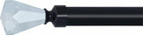 Diamond Crystal Finials for 1 3/8" Curtain Rod - Black (SET of 2)