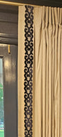 Navy Chinoiserie Passementerie Floral Drapery Trim