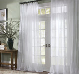 Carol Sheer Voile Single Curtain Panel, 200" x 120" White 2 Panels
