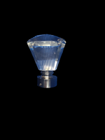 Princess Cut Diamond Crystal Finial 1-3/8"(35mm) Brushed Nickel (Set of 2) (ON LINE SALE)