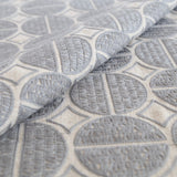 Berken Medallion Fabric, Pewter, Embroidered Fabric