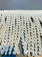 Warm White, Natural 6" bullion fringe trim
