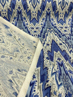 Waverly Williamsburg Bray Flamestitch Porcelain Blue 54'' Fabric By The Yard