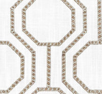 Jianna Embroidered Drapery Fabric in Natural Details