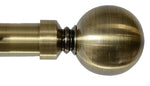 28mm Metal Eyelet Pole Antique Brass Sphere
1 1/8" diameter, Drapery King Toronto