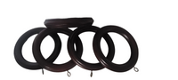 Set of wooden curtain rings