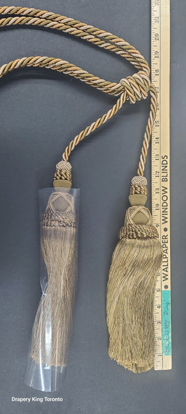 Tie Back and Decorative Double Tassels Bronze Multi