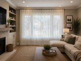 Wave, Linen Text Sheers, Marble 94"L